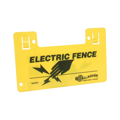Gallagher G602404 Electric Fence Warning Sign Yellow Yellow