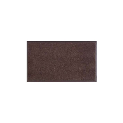 Ribbed Utility Mat, 28 in L, 18 in W, Polypropylene Rug, Brown