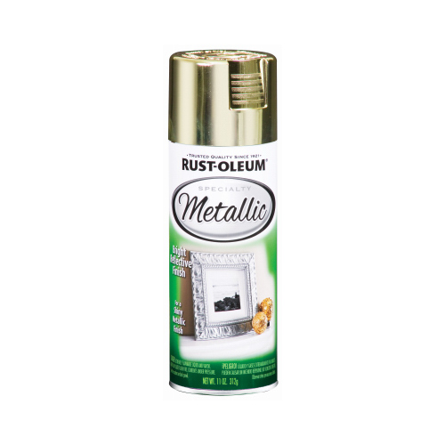 Metallic Spray Paint, Metallic, Brass, 11 oz, Aerosol Can