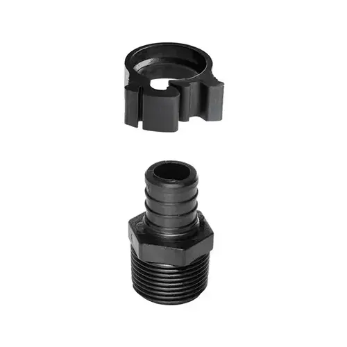 Flair-It 30848 PEXLOCK Pipe Adapter, 3/4 in, Male, Polysulfone, Black, 100 psi Pressure