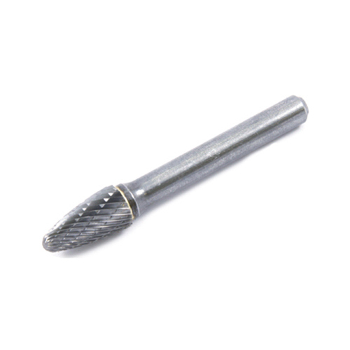 Burr, 3/8 in Dia Cutting, 1/4 in Shank, Tree Radius Shank, Tungsten Carbide Cutting Edge