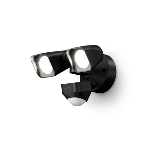 Floodlight Motion-Sensing Hardwired LED Black Black