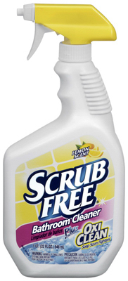 Scrub Free 35240 OXICLEAN Bathroom Cleaner, 32 oz Bottle, Liquid, Lemon, Turbid