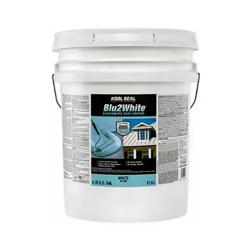 Blu2White  Premium Elastomeric Roof Coating, 5 gal, Pail, White