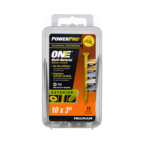 Multi-Material Screw POWERPRO ONE No. 10 S X 3" L Star Flat Head Bronze - pack of 5