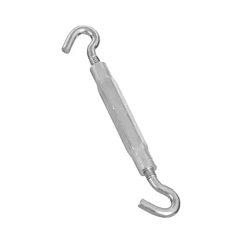 2174BC Series Turnbuckle, 90 lb Working Load, 1/4-20 in Thread, Hook, Hook, Aluminum Zinc