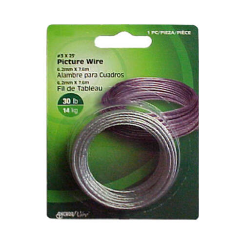 Hillman Steel-Plated Silver Braided Picture Wire 40 lb 1 PK