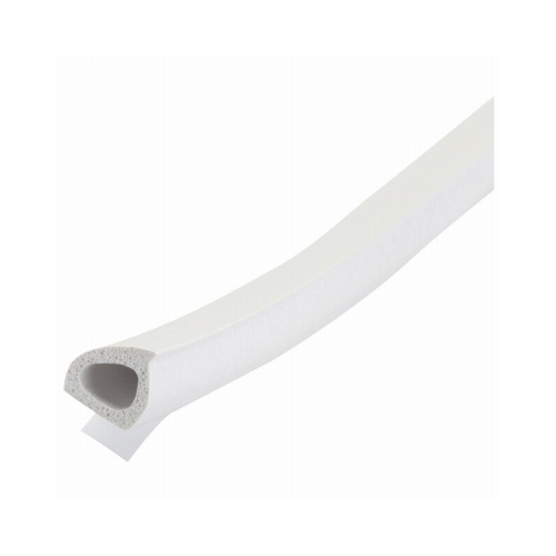 Weatherstrip Tape, 3/8 in W, 17 ft L, EPDM/Silicone, White