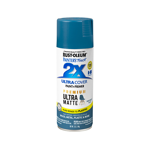 PAINTER'S Touch 2X ULTRA COVER Spray Paint, Matte, Nantucket Blue, 12 oz, Aerosol Can