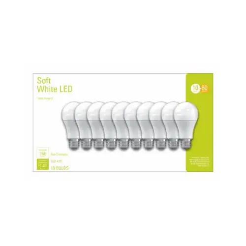 LED Light Bulb A19 E26 (Medium) Soft White 60 Watt Equivalence Frosted