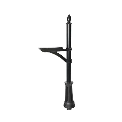 Mailbox Post Hamilton 69.4" Powder Coated Black Aluminum/Steel Powder Coated