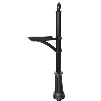 Architectural Mailboxes 7510B-10 Mailbox Post Hamilton 69.4" Powder Coated Black Aluminum/Steel Powder Coated