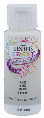 Testors 292430A Craft Paint, Matte, White, 2 oz, Bottle