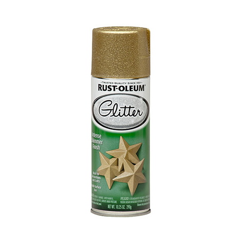 Rust-Oleum 267689 Glitter Spray Paint, Gold, 10.25 oz