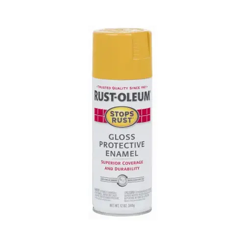 STOPS RUST Protective Enamel Spray Paint, Gloss, Tuscan Sun, 12 oz, Aerosol Can