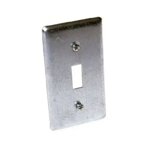 Box Cover, 0.49 in L, 2.313 in W, 1 -Gang, Steel, Gray, Galvanized