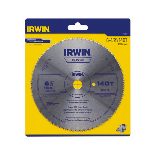 Circular Saw Blade, 6-1/2 in Dia, 5/8 in Arbor, 140-Teeth, HCS Cutting Edge