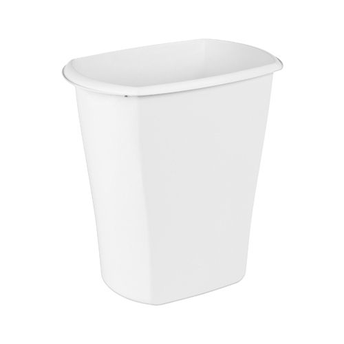 Wastebasket 10 gal White Polypropylene White