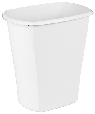 Sterilite 10538006 Wastebasket 10 gal White Polypropylene White