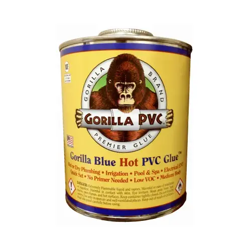 Gorilla PVC 32102 Solvent Cement Blue 32 oz Blue