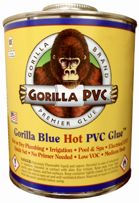 Gorilla PVC 32102 Solvent Cement Blue 32 oz Blue