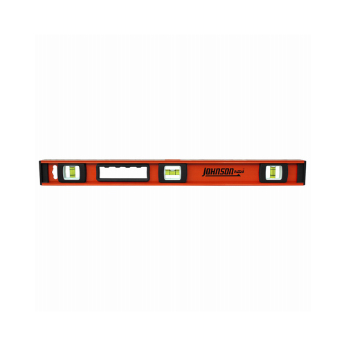 I-Beam Level, 24 in L, 3-Vial, Non-Magnetic, Aluminum Orange