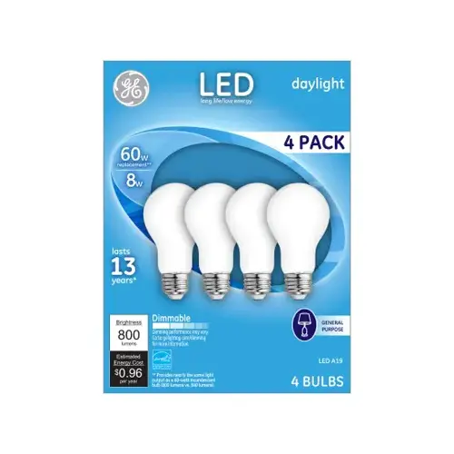 LED Light Bulb A19 E26 (Medium) Daylight 60 Watt Equivalence Frosted