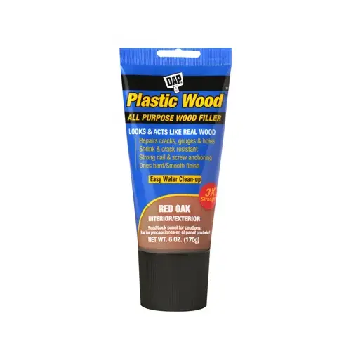 COLORmaxx Wood Filler, Paste, Slight, Red Oak, 6 oz Tube