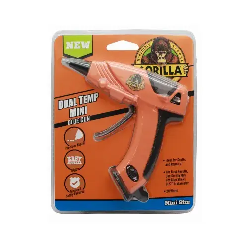 Gorilla 8401502 Mini Glue Gun, 0.27 in Dia Glue Stick Orange