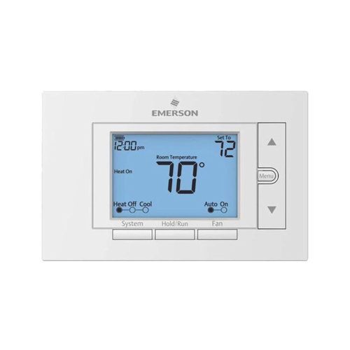 White Rodgers UP310 Programmable Thermostat Heating and Cooling Push Buttons White
