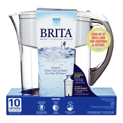 BRITA 35565 Water Filtration Pitcher Grand 10 White White