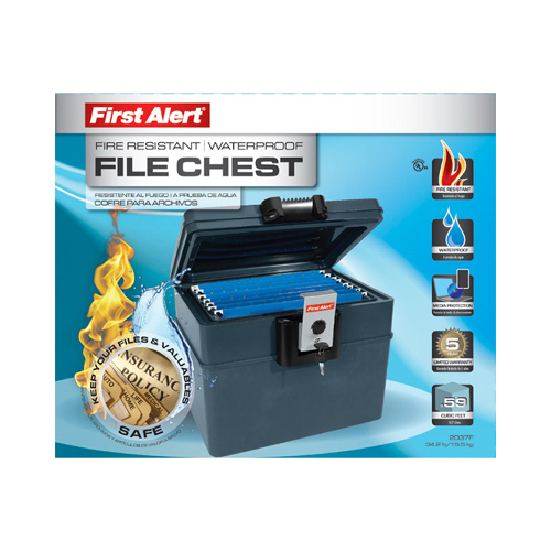 First Alert 2037F File Chest 0.62 cu ft Key Lock Gray Gray