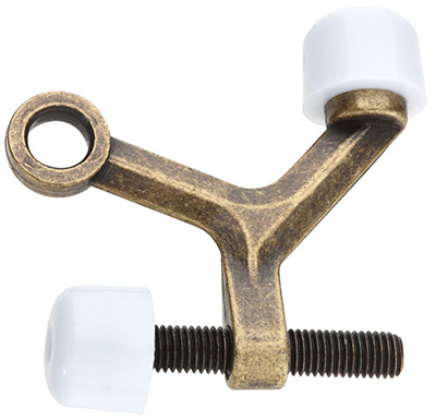 National Hardware N830-120 Hinge Pin Door Stop Zinc Antique Brass Gold Mounts to door Antique Brass