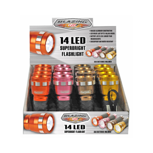 Blazing LEDz 302502 Flashlight 14 LED 85 lm Assorted LED AAA Battery