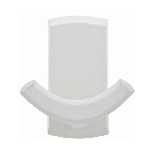 Decorative Hooks White Plastic Rectangular 20 lb. cap. White