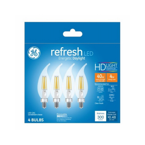 LED Bulb Refresh CAC E12 (Candelabra) Daylight 40 W Clear