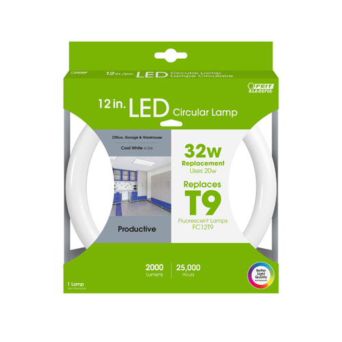 LED Bulb Plug and Play T8 Cool White G10Q Circular 32 Watt Equivalence White