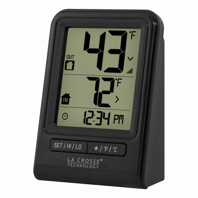 La Crosse 308-1409BT-CBP Thermometer Technology 140 degree F Wireless 2.64" L X 1.38" W Black Black