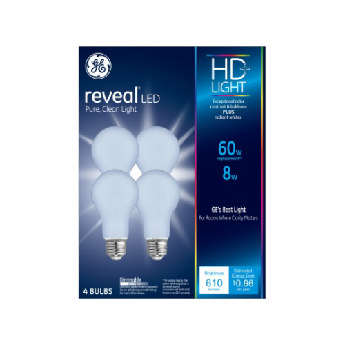 LED Bulb Reveal HD+ A19 E26 (Medium) Pure Clean Light 60 W Frosted