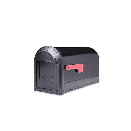 Architectural Mailboxes 7900-1B-R-10 Mailbox Barrington Galvanized Steel Post Mount Black Powder Coated