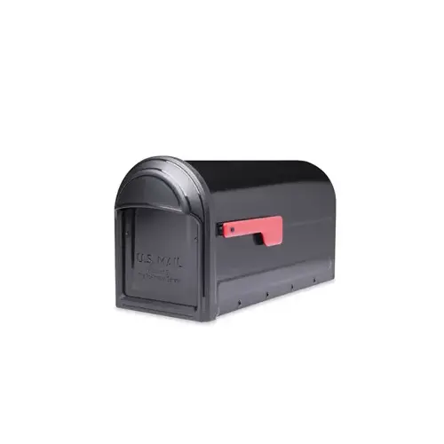 Architectural Mailboxes 7900-1B-R-10 Mailbox Barrington Galvanized Steel Post Mount Black Powder Coated