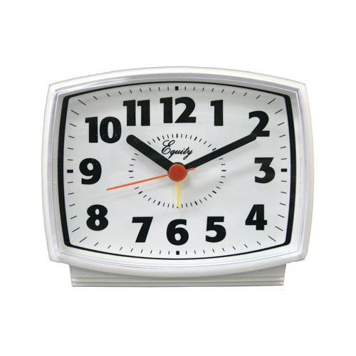 Alarm Clock Equity 2" White Analog Plug-In White