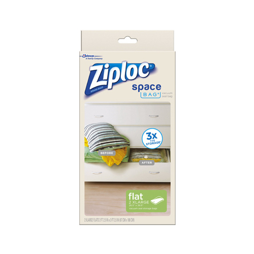 ZIPLOC 70527 Storage Tote Space Bag 39.5" H X 26.5" W Clear