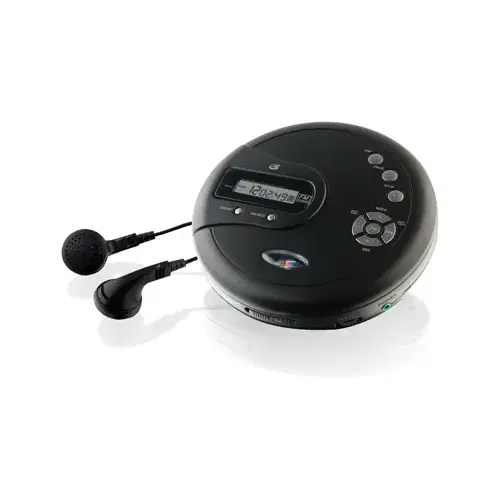 GPX PC332B Personal CD Player with Skip Protection Black