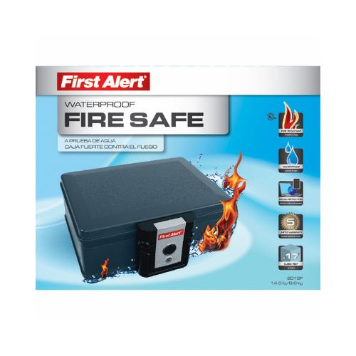 Fireproof Safe 0.17 cu ft Key Lock Gray Gray