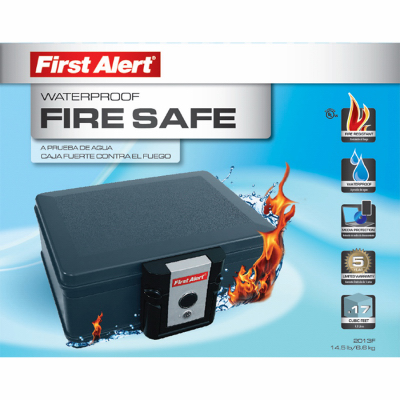 First Alert 2013F Fireproof Safe 0.17 cu ft Key Lock Gray Gray