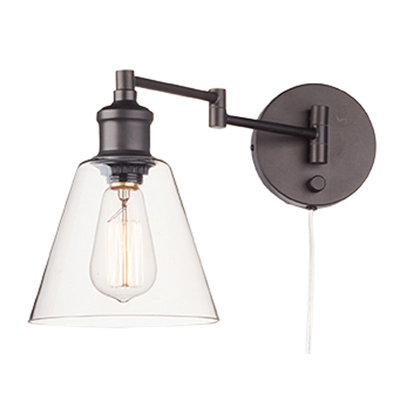 Globe Electric 65311 Wall Sconce Leclair 1-Light Oil Rubbed Bronze Vintage Oil Rubbed Bronze