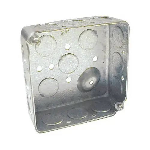 D4SB-50 Switch Box, 2 -Gang, 16 -Knockout, 1/2 in Knockout, Steel, Gray, Galvanized