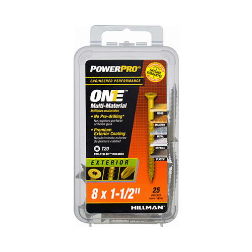 Multi-Material Screw POWERPRO ONE No. 8 X 1-1/2" L Star Flat Head Bronze