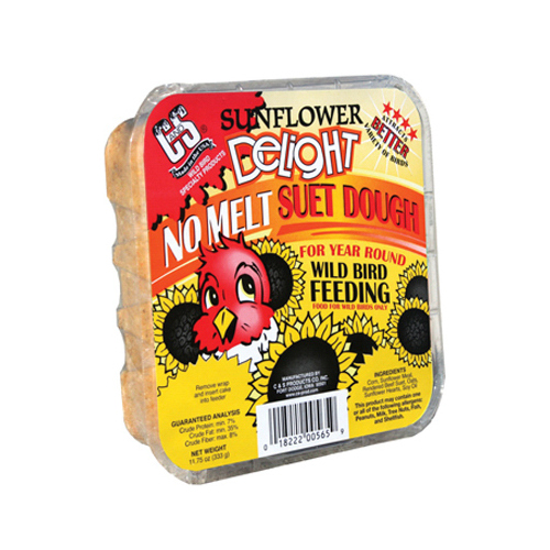 C&S Products 12565 Wild Bird Food Sunflower Delight Assorted Species Beef Suet 11.75 oz